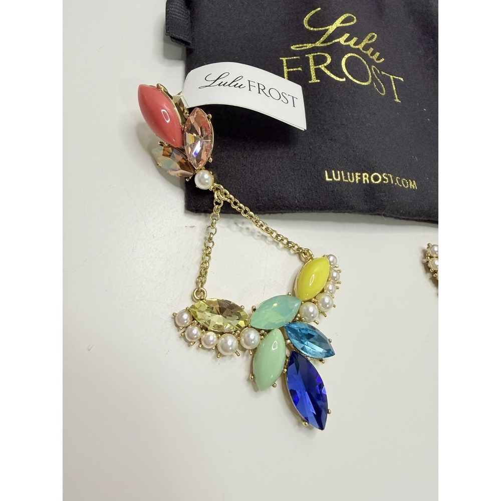 Lulu Frost Crystalline Chandelier Earrings Style E491 Multicolor Crystals - Picture 3 of 4